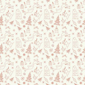 Christmas Is in Town Doodles Cream Christmas by Riley Blake Designs