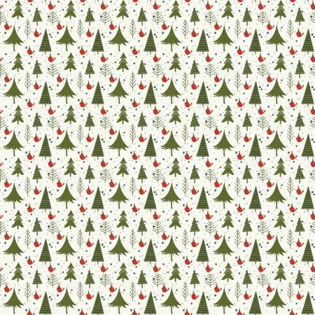 Christmas Is in Town Trees Cream Christmas by Riley Blake Designs