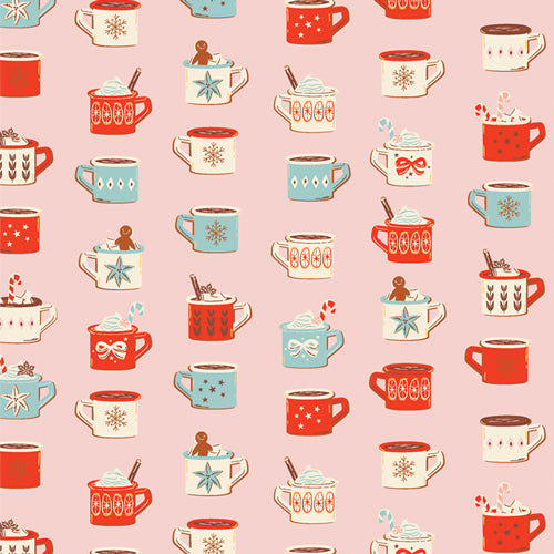 Mugfuls Of Joy - for Christmas In The Cabin for Art Gallery Fabrics