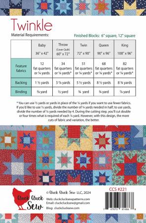 Twinkle Quilt Pattern by Cluck Cluck Sew