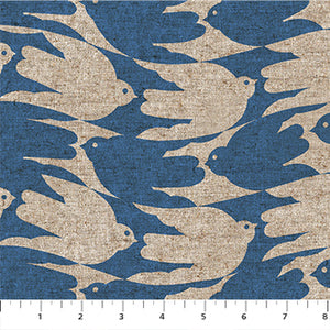 Birds in Blue from Grove - CANVAS - Cecilia Petterson for Figo Fabrics