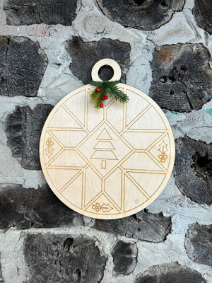 Holiday Barn Block Door Ornament