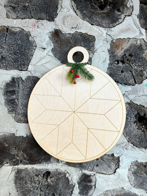 Holiday Barn Block Door Ornament