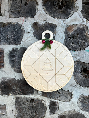 Holiday Barn Block Door Ornament