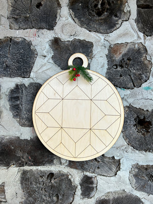 Holiday Barn Block Door Ornament