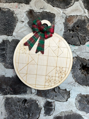 Holiday Barn Block Door Ornament