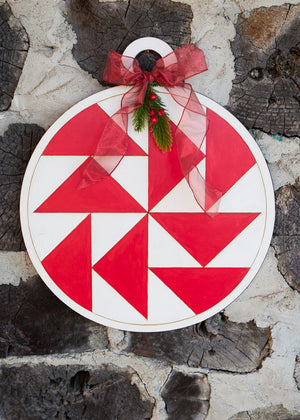 Holiday Barn Block Door Ornament