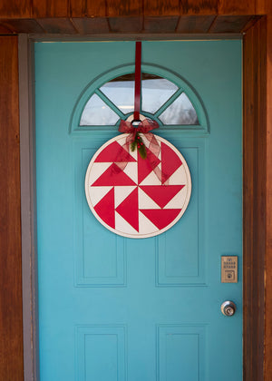 Holiday Barn Block Door Ornament