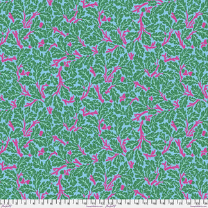 Oak - Turquoise,  by Kaffe Fassett x The Original Morris & Co. for Free Spirit Fabrics