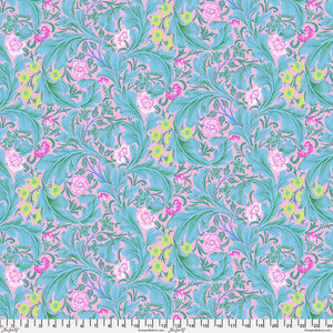 Leicester - Aqua,  by Kaffe Fassett x The Original Morris & Co. for Free Spirit Fabrics