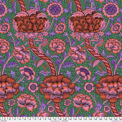 Wandle - Red,  by Kaffe Fassett x The Original Morris & Co. for Free Spirit Fabrics