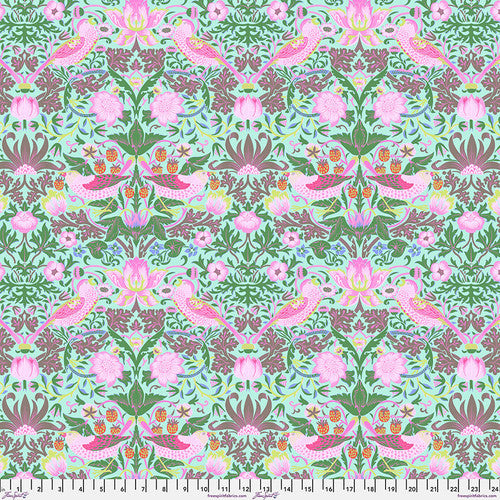 Strawberry Thief - Aqua,  by Kaffe Fassett x The Original Morris & Co. for Free Spirit Fabrics