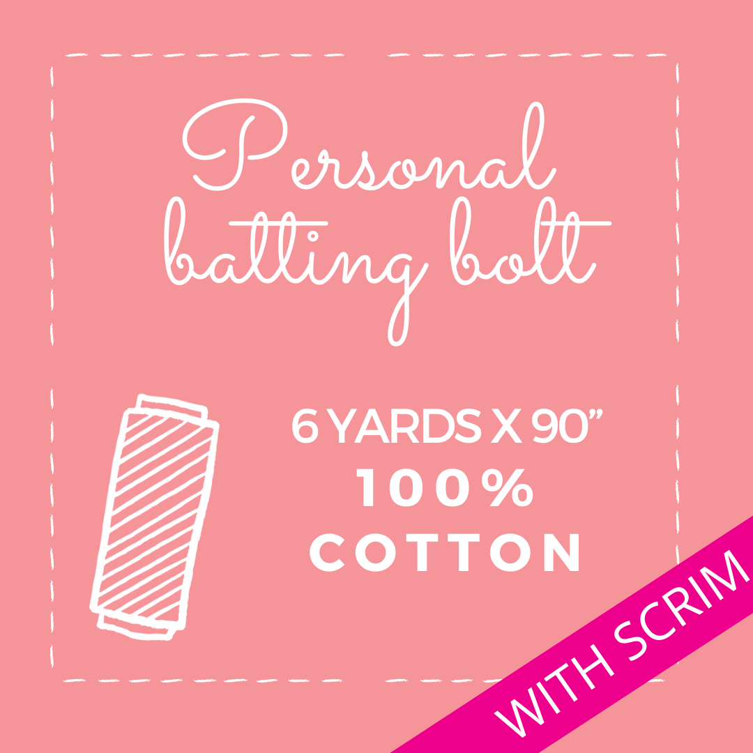 Personal Batting Bolt - 90" x 6 yrd - Natural 100% Cotton with Scrim