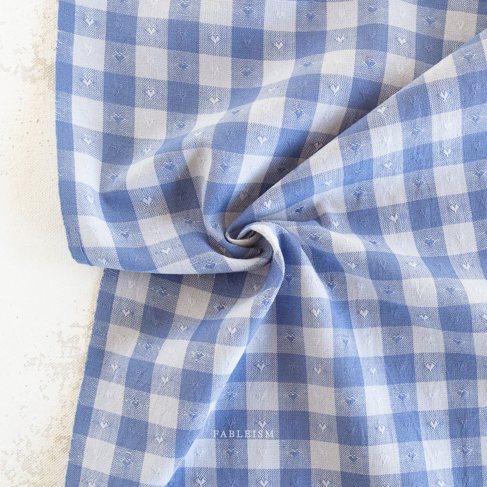 Gingham Hearts in Alice Blue from Queen of Hearts by Fableism