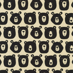 Bears on Linen Canvas Natural for Sevenberry for Robert Kaufman Fabrics