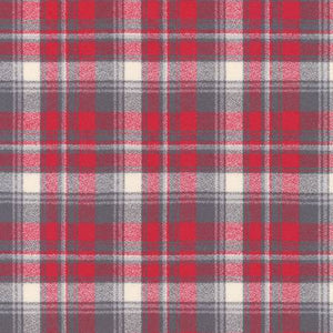 Red and Grey Plaid in Mammoth Flannel Wide - 59"