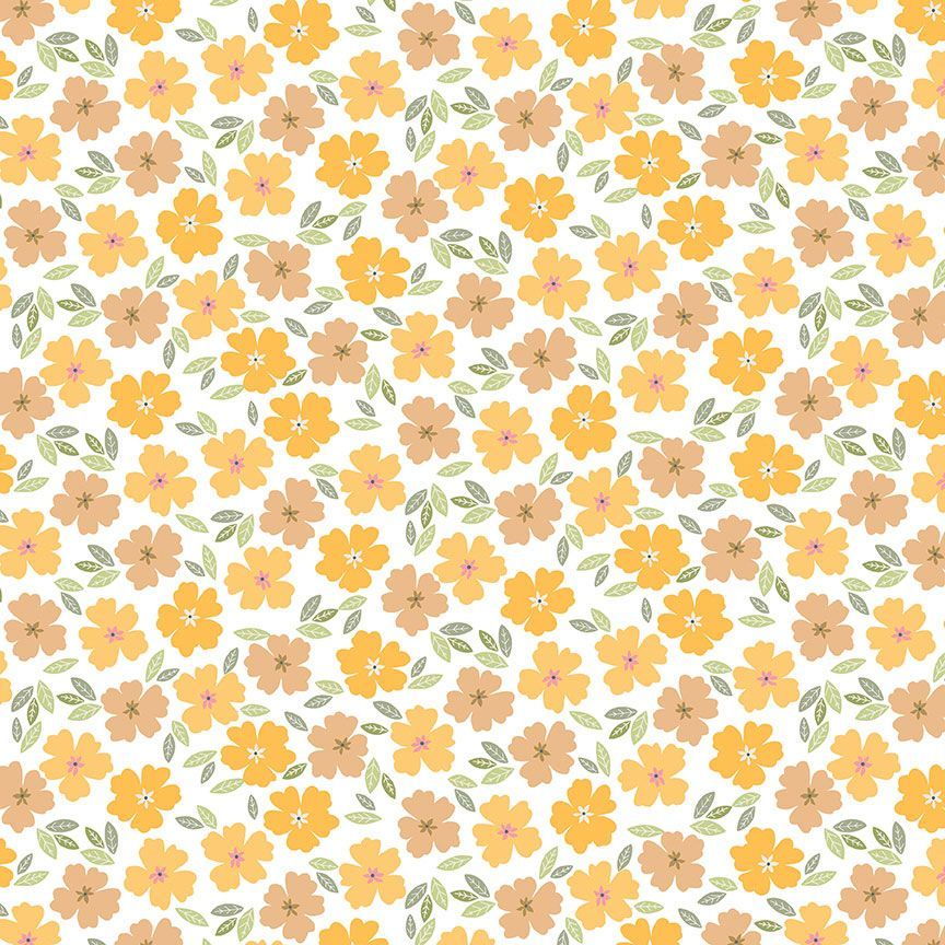 Posies in White in Multi for Bees Knees by Dear Stella Fabrics