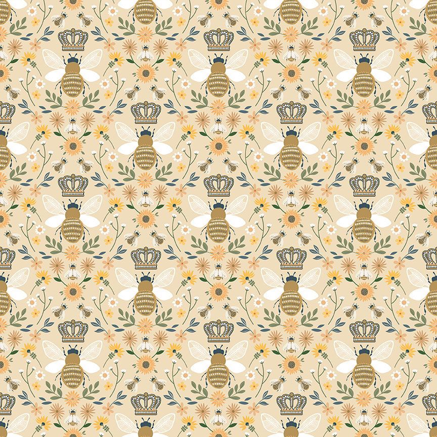 Queen Bee in Sand for Bees Knees by Dear Stella Fabrics