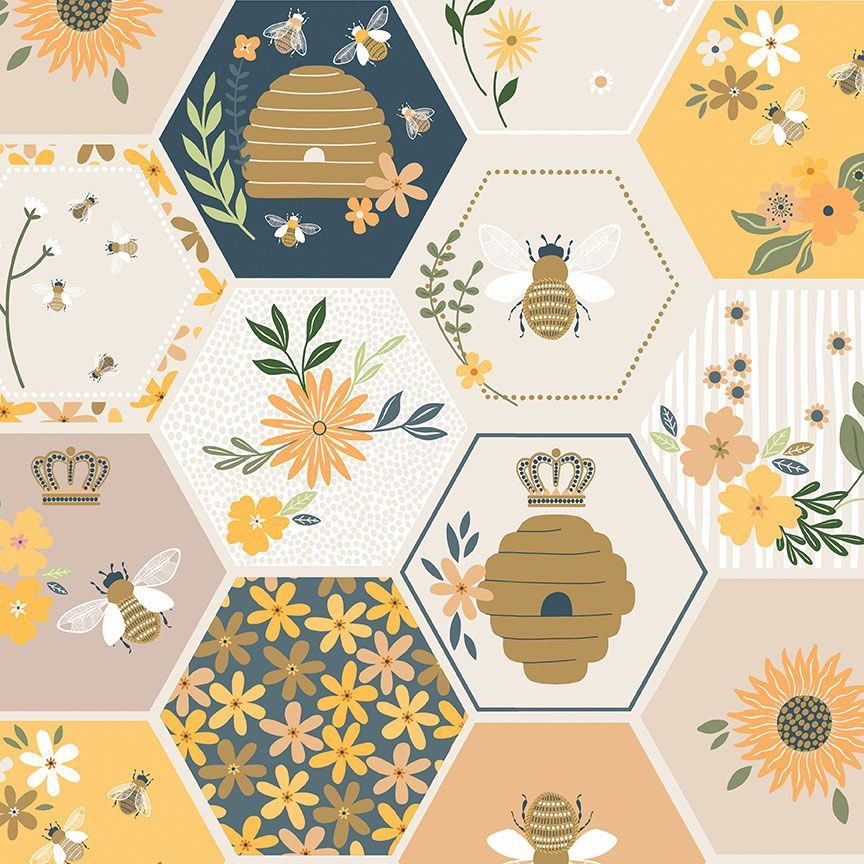 To Bee of not to Bee in Multi for Bees Knees by Dear Stella Fabrics