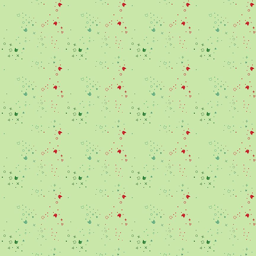 Kitty Litter Blender in WinterGreen from Feline Festive by Pammie Jane for Dear Stella Fabrics