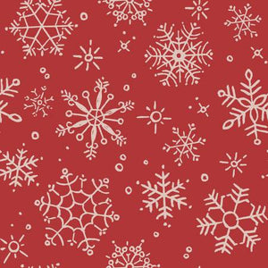 Magical Winterland 108in Wide Snowflake Barn Red