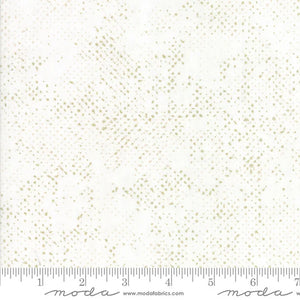 Spotted in White/Gold Metallic by Zen Chic for Moda Fabrics