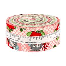 Jelly Roll - 2 1/2in Strips, Kitty Christmas by Moda Fabrics