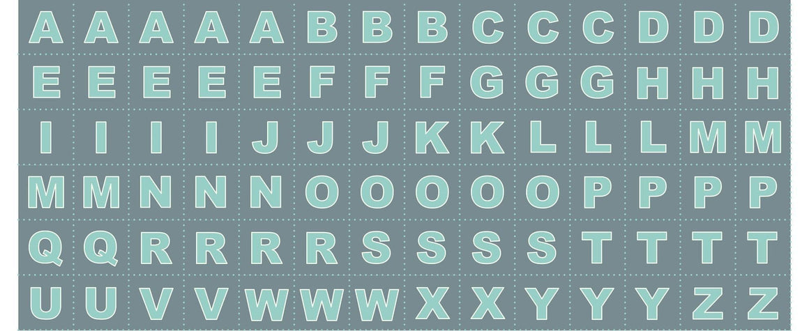 Lewis & Irene - Christmas Glow  - Alphabet Letters, Aqua on Blue