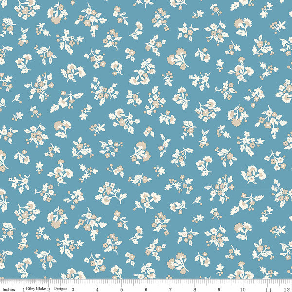 Tumbling Blossoms in B for Denim Florals by Liberty Fabrics