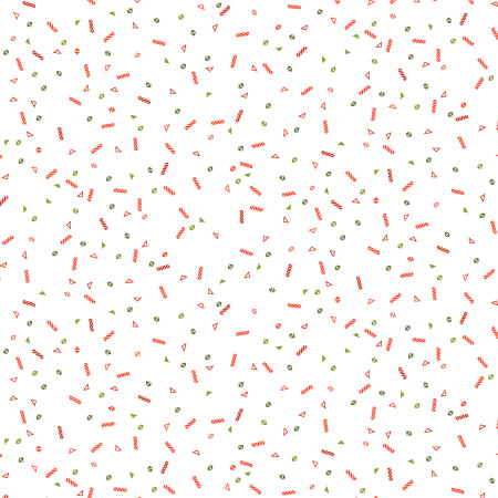 Miniature Minis - Shaken Shapes - Candy Cane Red Fabric for RJR Fabrics