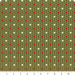 Strawberry Dots in green by Corey Yoder for Moda fabrics