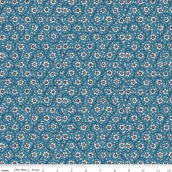 Lily Trail A for Denim Florals by Liberty Fabrics