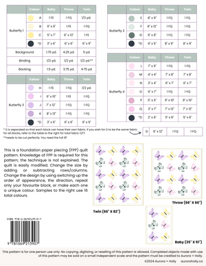 Butterfly Foundation Paper Piecing Pattern by Aurora + Holly
