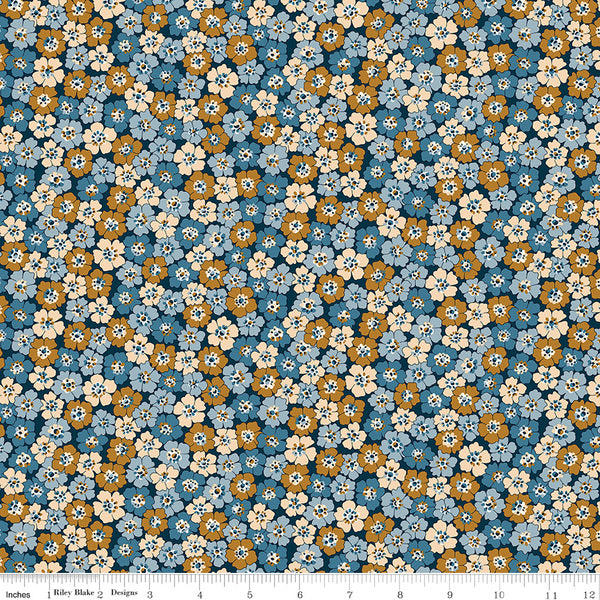 Spring Flourish B for Denim Florals by Liberty Fabrics