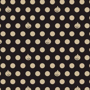 Pumpkin Dots in Black from Retro Halloween by Clothworks